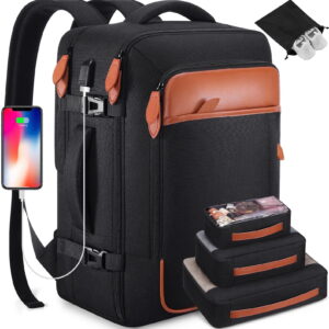 UKEIN Travel Backpack for Men & Women Carry On Backpack Flight Approved 40L Waterproof Anti-Theft Personal Item Backpack with Packing Cubes and Shoe Pocket