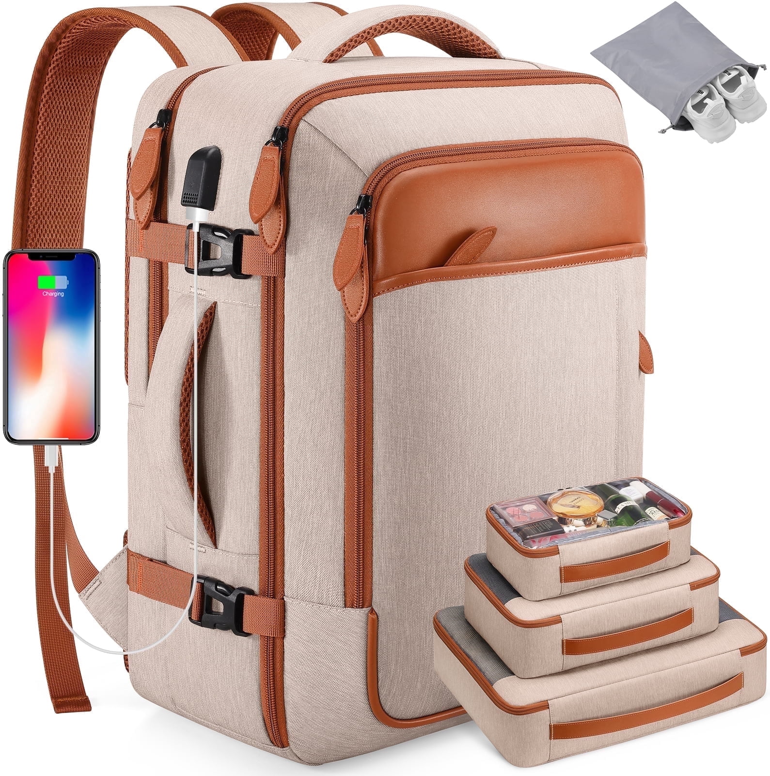 UKEIN Travel Backpack for Men & Women Carry On Backpack Flight Approved 40L Waterproof Anti-Theft Personal Item Backpack with Packing Cubes and Shoe Pocket - Image 15