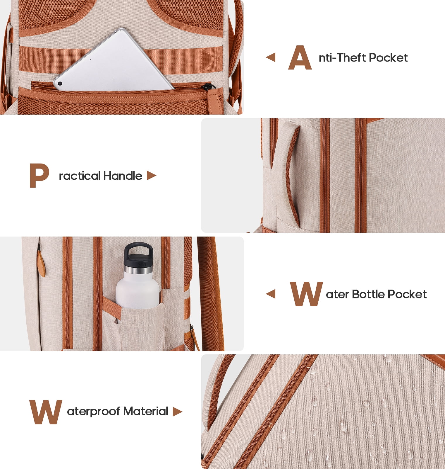 UKEIN Travel Backpack for Men & Women Carry On Backpack Flight Approved 40L Waterproof Anti-Theft Personal Item Backpack with Packing Cubes and Shoe Pocket - Image 16