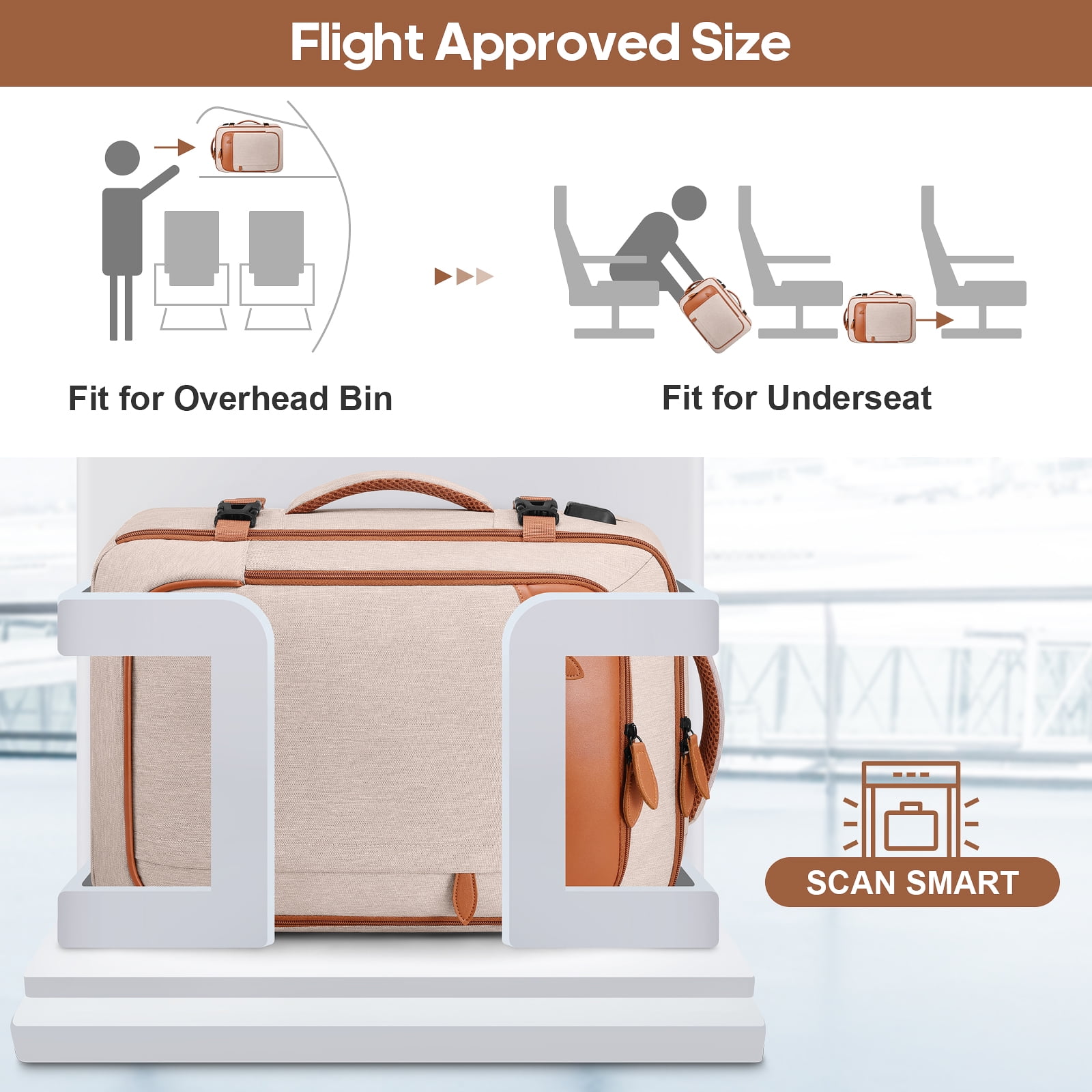 UKEIN Travel Backpack for Men & Women Carry On Backpack Flight Approved 40L Waterproof Anti-Theft Personal Item Backpack with Packing Cubes and Shoe Pocket - Image 18