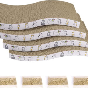 3 Pack Cat Scratcher Pad Recycle Corrugated Cat Scratching Pad Type S Cat Scratch Pad Lounger Sofa for Furniture Protector