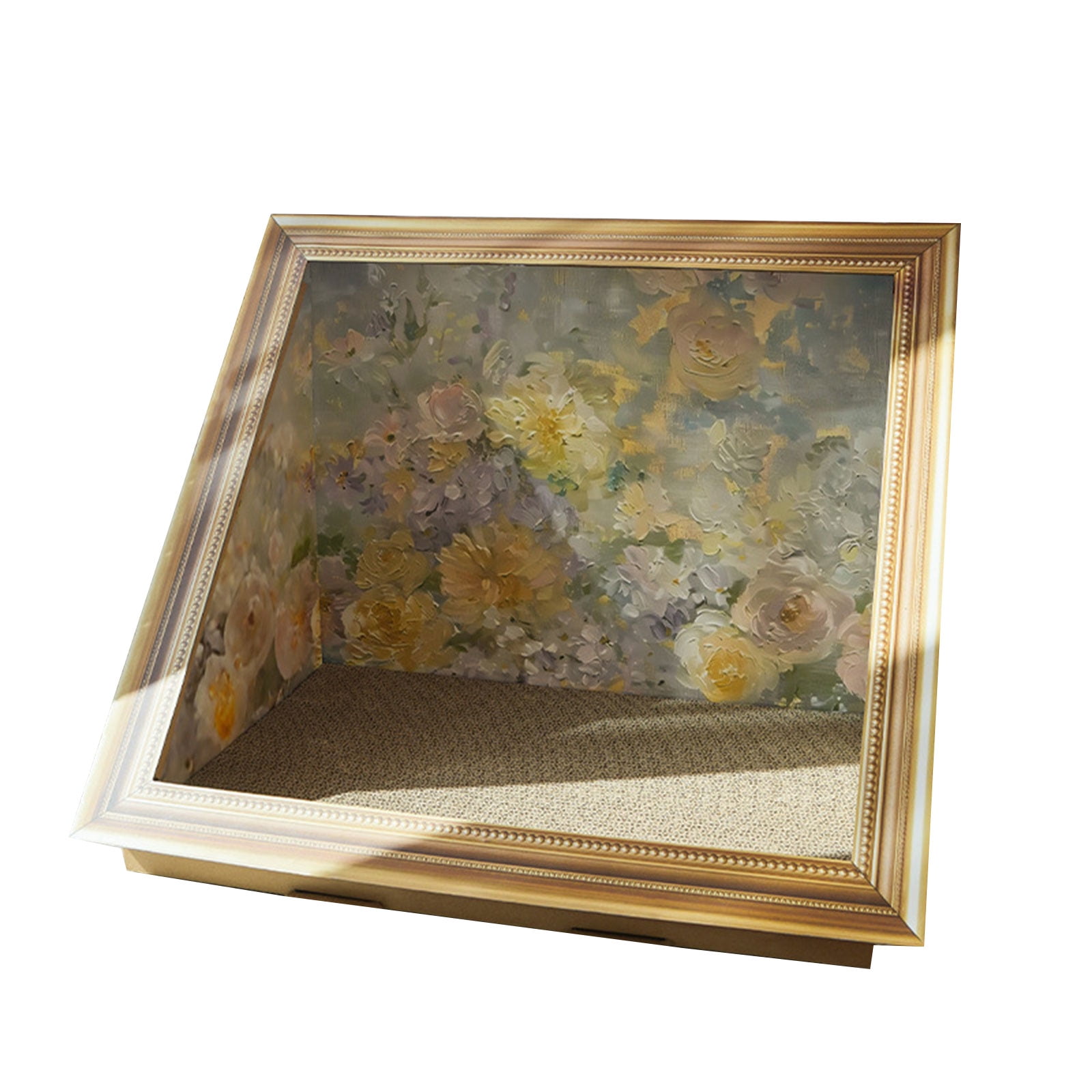 Artistic Oil Painting Cats House Scratching Board Art Photo Frame Friendly and Health for Cats Grinding Scratcher Toy