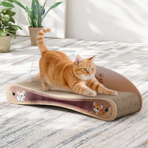 COZIWOW 2-in-1 Cardboard Cat Scratcher Bed & Lounger Scratching Post  Reversible Scratching Board Pad for Cats