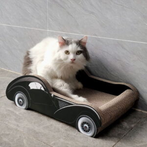 Colourtree Black Fun Sports Car Style Cat Scratcher - Protect Furniture, Safe Material for Cats’ Daily Scratching