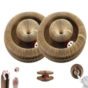 Nrmvnmi Kitty Kurlz,Magic Organ Cat Toy,Kitty Kurlz Cat Toy,Magic Organ Cat Scratcher Board,Foldable Recyclable Cat Accordion Toy with Ball for Indoor Cat