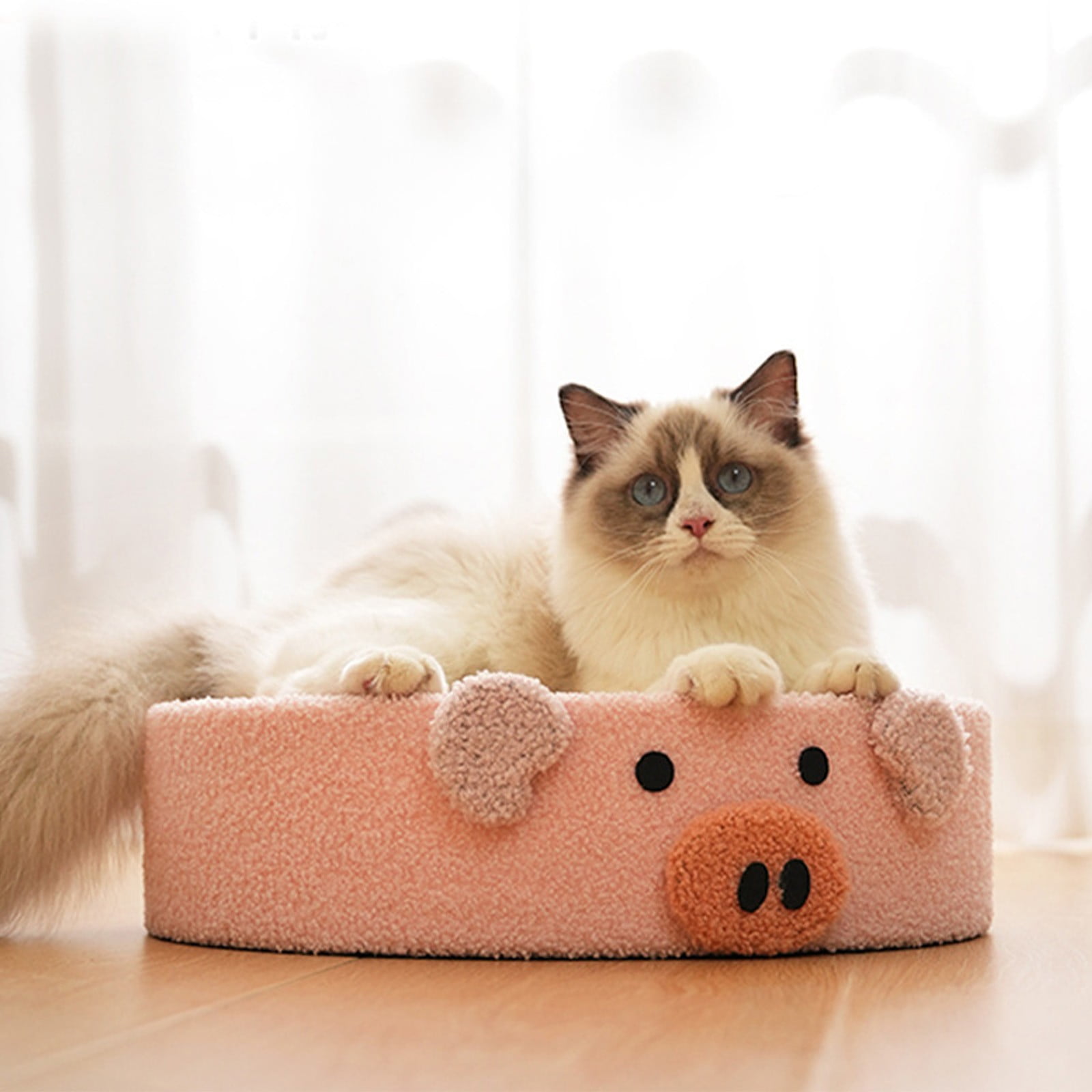 STPToys Large Cat Scratcher Bed Cardboard,Kitty Scratch Pad Corrugated Bowl Round Kittens Scratching Board Protector for Couch&Carpets&Sofas - Pink - Image 4