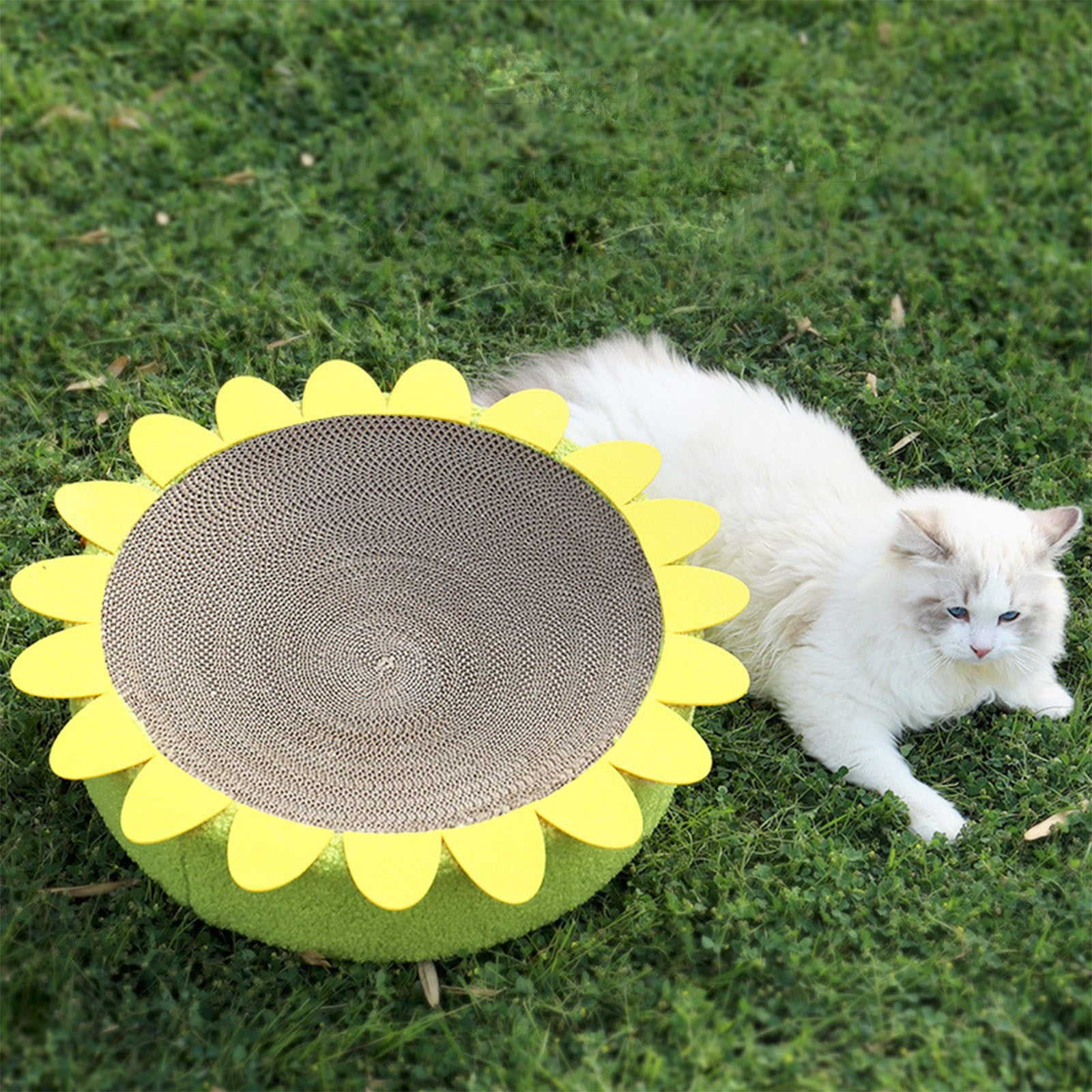 STPToys Large Cat Scratcher Bed Cardboard,Kitty Scratch Pad Corrugated Bowl Round Kittens Scratching Board Protector for Couch&Carpets&Sofas - Pink - Image 14