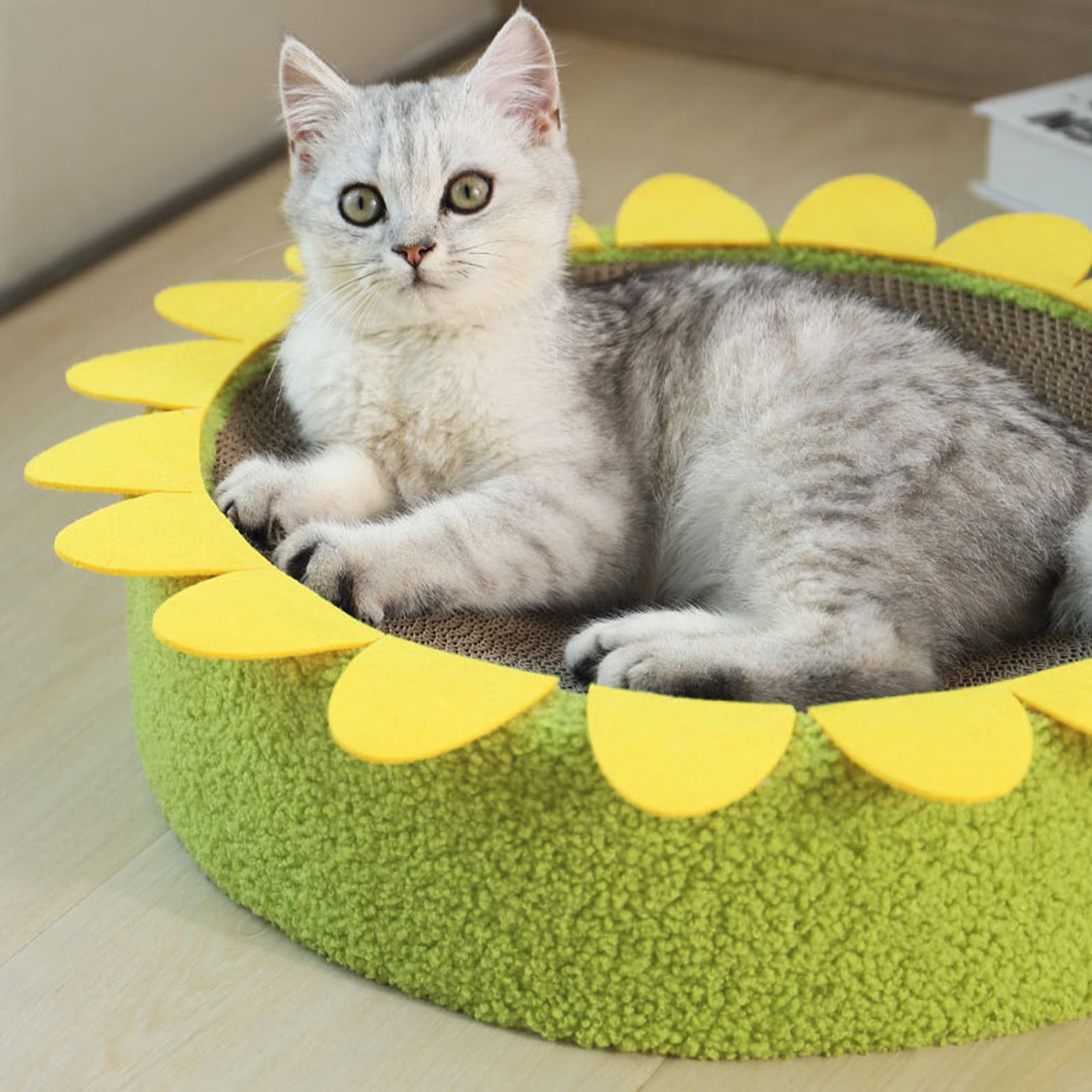 STPToys Large Cat Scratcher Bed Cardboard,Kitty Scratch Pad Corrugated Bowl Round Kittens Scratching Board Protector for Couch&Carpets&Sofas - Pink - Image 17