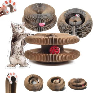 Kittykurlz, KittyKurlz Cat Toy, Magic Organ Cat Scratching Board, Cat Accordion Toy, Interactive Scratch Pad, Foldable Accordion Cat Toy, Recyclable Cat Scratcher with Ball (1Pcs)