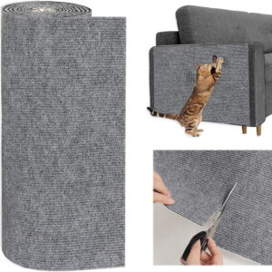 Cat Scratching Mat, 78.7"x15.7" Trimmable Self-Adhesive Carpet, DIY Climbing Cat Scratcher for Replacement Pads Covering Posts Furniture Protection