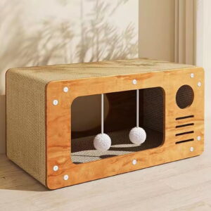 ColourTree Cat Scratcher Mat Cat Sofa Litter Vertical Wear-Resistant Cat Scratching Board Cat House Corrugated Cat Scratching Board with Hairball Toys Protect Carpets and Sofas