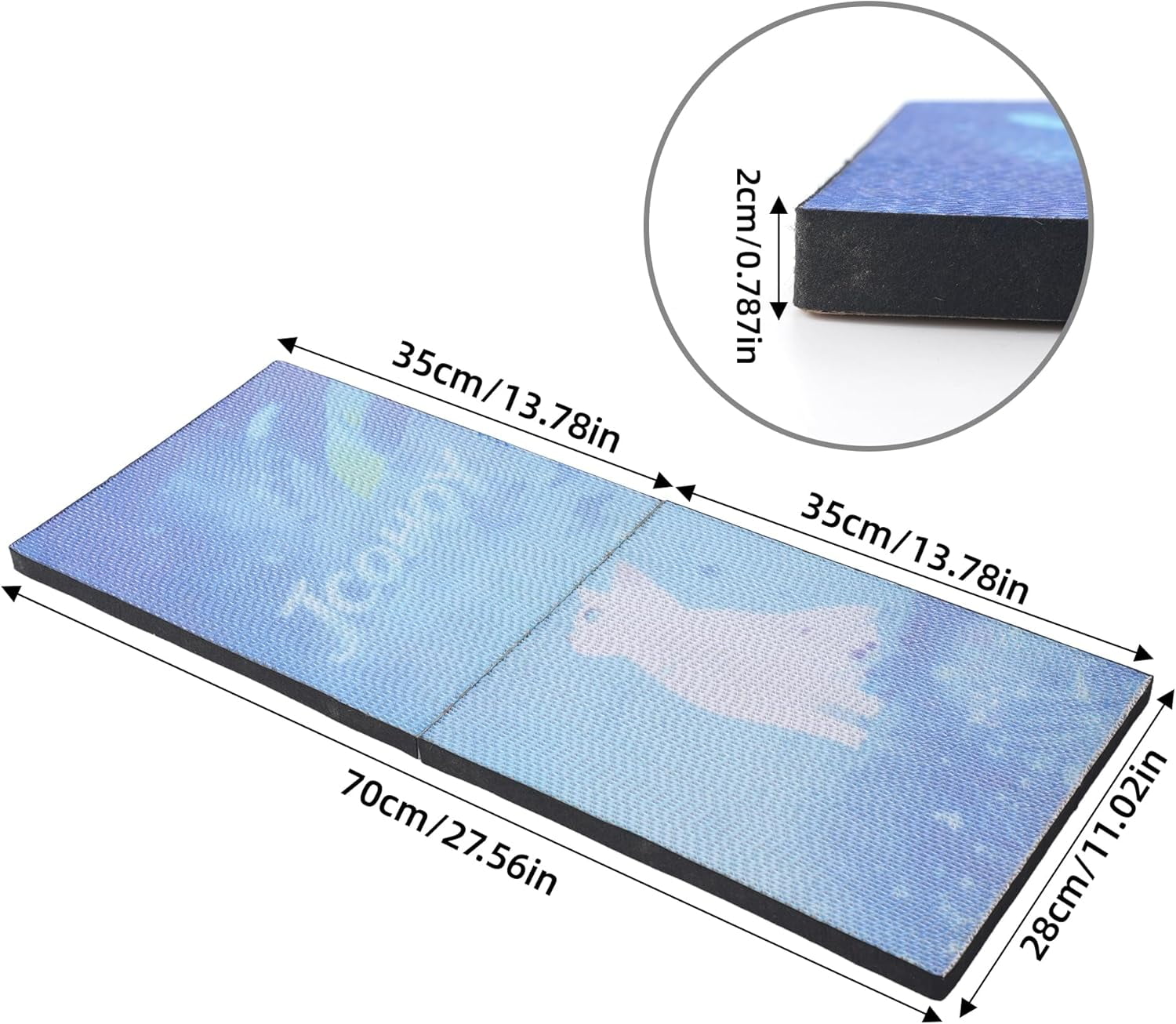 Artistic Cat Scratching Board, Wall-Mountable Cat Scratcher, Foldable, 27.6x11x1 inches, Suitable for Indoor Cats as a Scratching Mat and Cat Furniture Protector (Blue) - Image 2