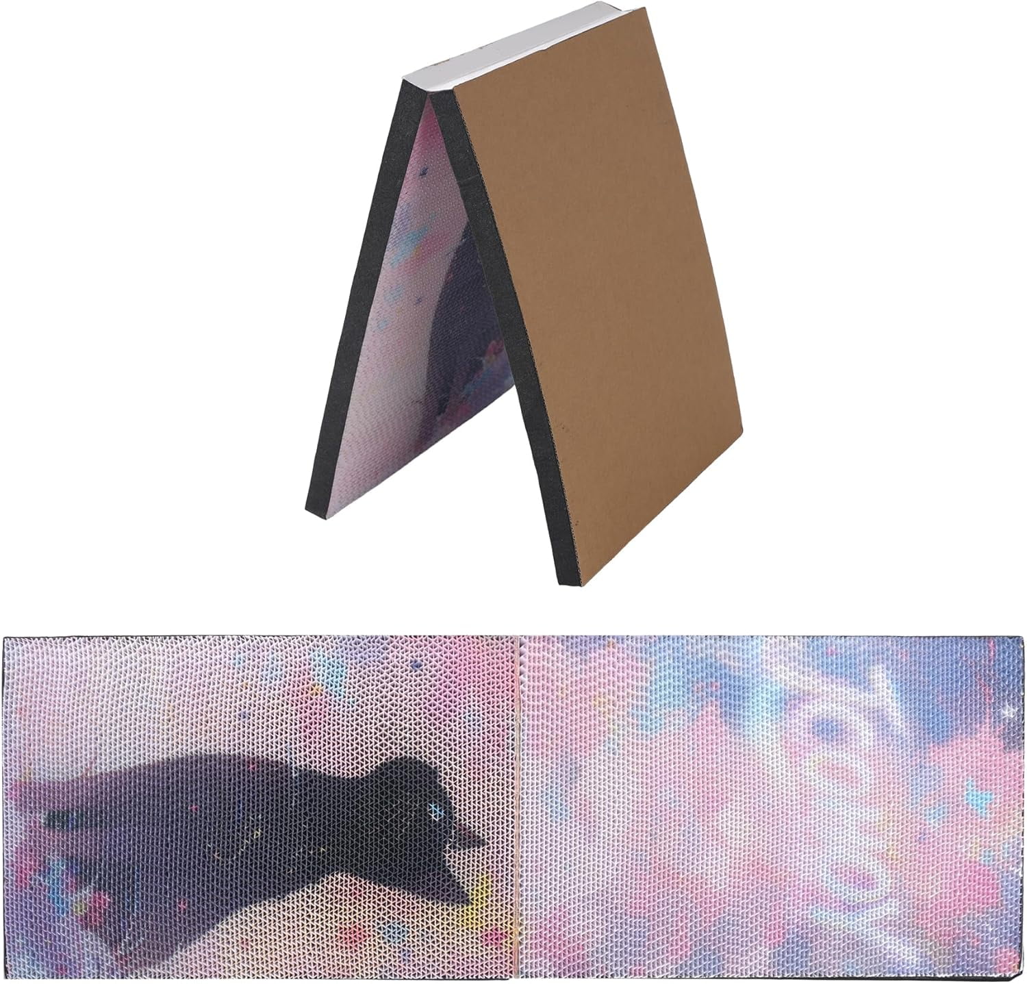 Artistic Cat Scratching Board, Wall-Mountable Cat Scratcher, Foldable, 27.6x11x1 inches, Suitable for Indoor Cats as a Scratching Mat and Cat Furniture Protector (Blue) - Image 9