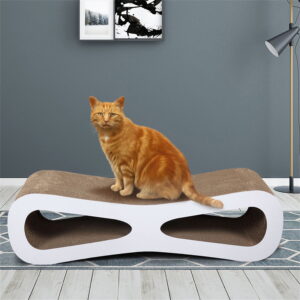 Pefilos Cat Scratcher Lounger for Large Cats Cat Scratcher for Wall Corner Cat Scratch Pad for Nails Durable Cat Scratching Pad Reversible, Beige