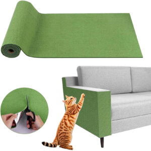 Bxaolu Cat Scratching Climbing Carpet Mat, Adhesive Trimmable Cat Scratcher Furniture Protector, Cat Post Covered Pad Replacement for DIY Cat Tree Shelf Steps Couch Corner Wall(39x15.8In)