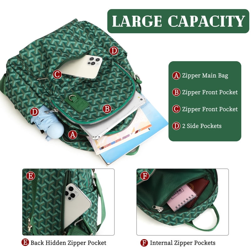 Tinyat Backpack for Women Shoulders Bag Convertible Ladies Fashion Bags Waterproof Large Capacity for Travel Commute Concert - Image 4