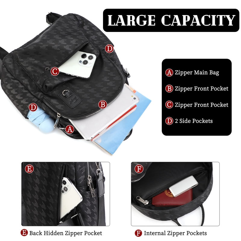 Tinyat Backpack for Women Shoulders Bag Convertible Ladies Fashion Bags Waterproof Large Capacity for Travel Commute Concert - Image 11