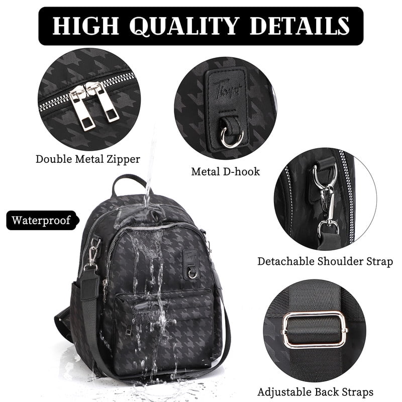 Tinyat Backpack for Women Shoulders Bag Convertible Ladies Fashion Bags Waterproof Large Capacity for Travel Commute Concert - Image 12