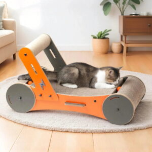 New Age Pet Purr and Play Cat Trolley Scratcher with Multi-Surface Elements