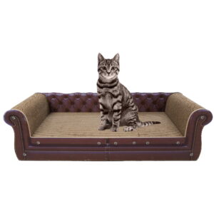 COOZMENT Cat Scratching Couch,Sofa Shaped Thick Cat Scratching Cardboard,Cat Lounge Bed for Indoor Cat Rest&Play,Cat Sofa Scratcher Pad (39.4" L X 14" W X 11" H)