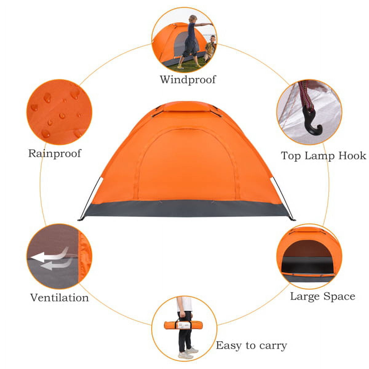 1-Person Camping Dome Tent with Carrying Bag for Outdoor Hiking - Image 4