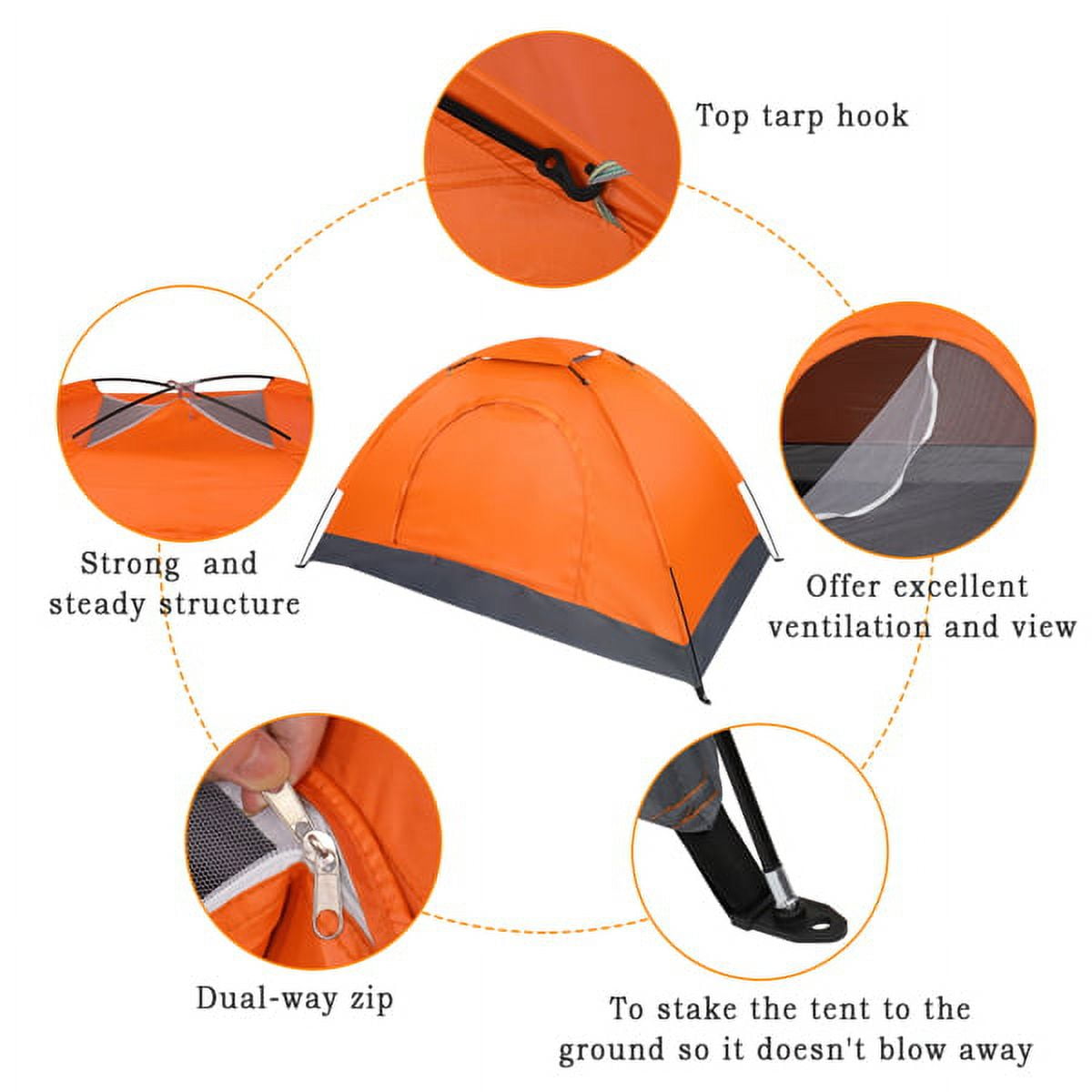 1-Person Camping Dome Tent with Carrying Bag for Outdoor Hiking - Image 6