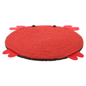 LOLIPPYY Red Sisal Cat Scratcher Crab Shape Mat for Home Use Comfortable Pet Pad