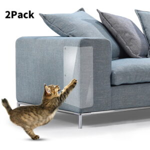 Cat Scratcher 2Pcs Pet Cat Mat Cat Scratching Post Furniture Sofa Protector, Clear Plastic Cat Scratching, 18.5 x 5.5 inch