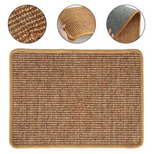 Tcwhniev Cat Scratching Mat, Natural Sisal Mat,Anti Slip Cat Scratcher Pad for Protect Carpets and Sofas Durable and Safe Will Not Harm Cat Paws(30 * 40cm)