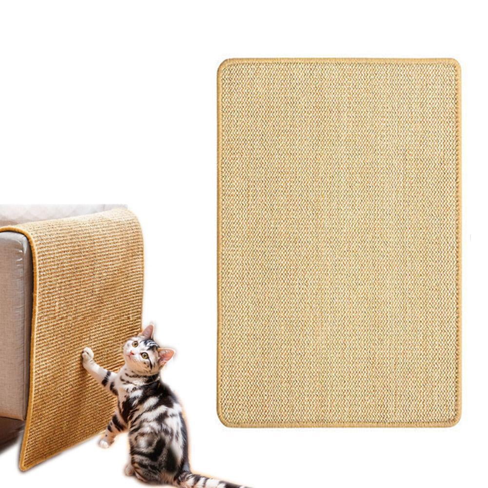Wall Mounted Cat Scratcher Mat, Natural Sisal Cat Scratch Pad for Indoor Cats, Vertical Carpet Scratching Board with Tapes, Furniture Protection - Image 7