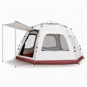 GARITIN Tents for Camping, 2-6 Person Pop Up Camping Tent, Weatherproof Family Tent Outdoor Camping Hiking Backpacking, White