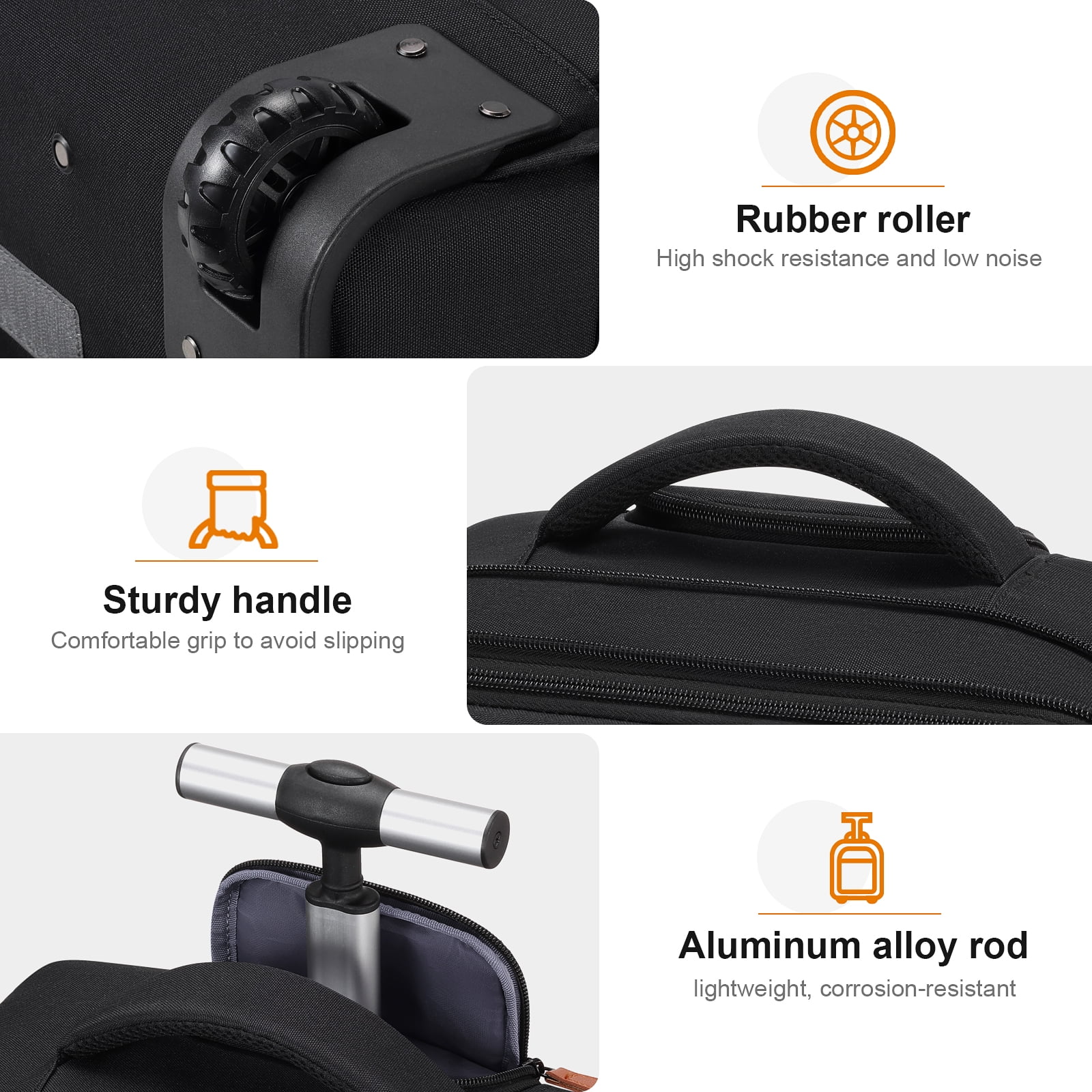 UKEIN Rolling Backpack for Adults Backpack with Wheels with USB Charging Port & Combination Lock Roller Backpack with Packing Cubes and Shoe Pocket - Image 7