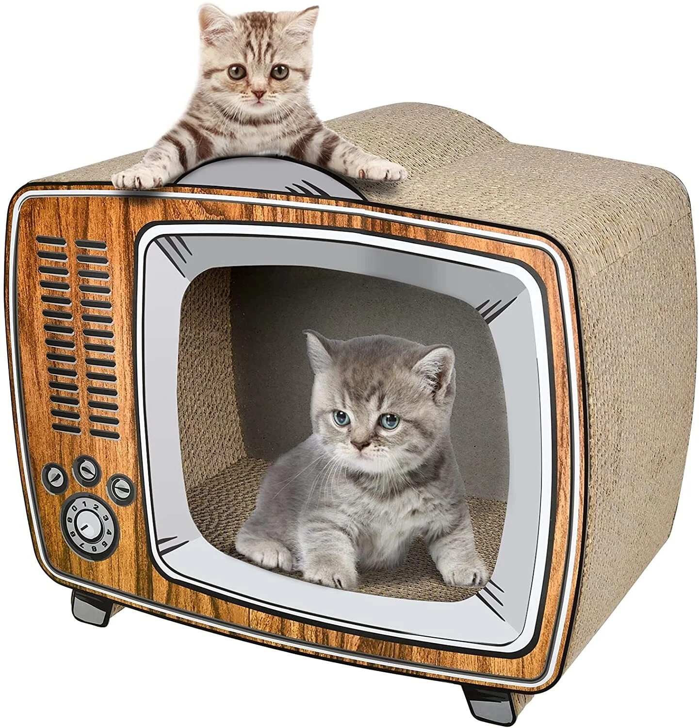 TV Cat Scratcher Cardboard Lounge Bed Board Pads Prevents Furniture Damage