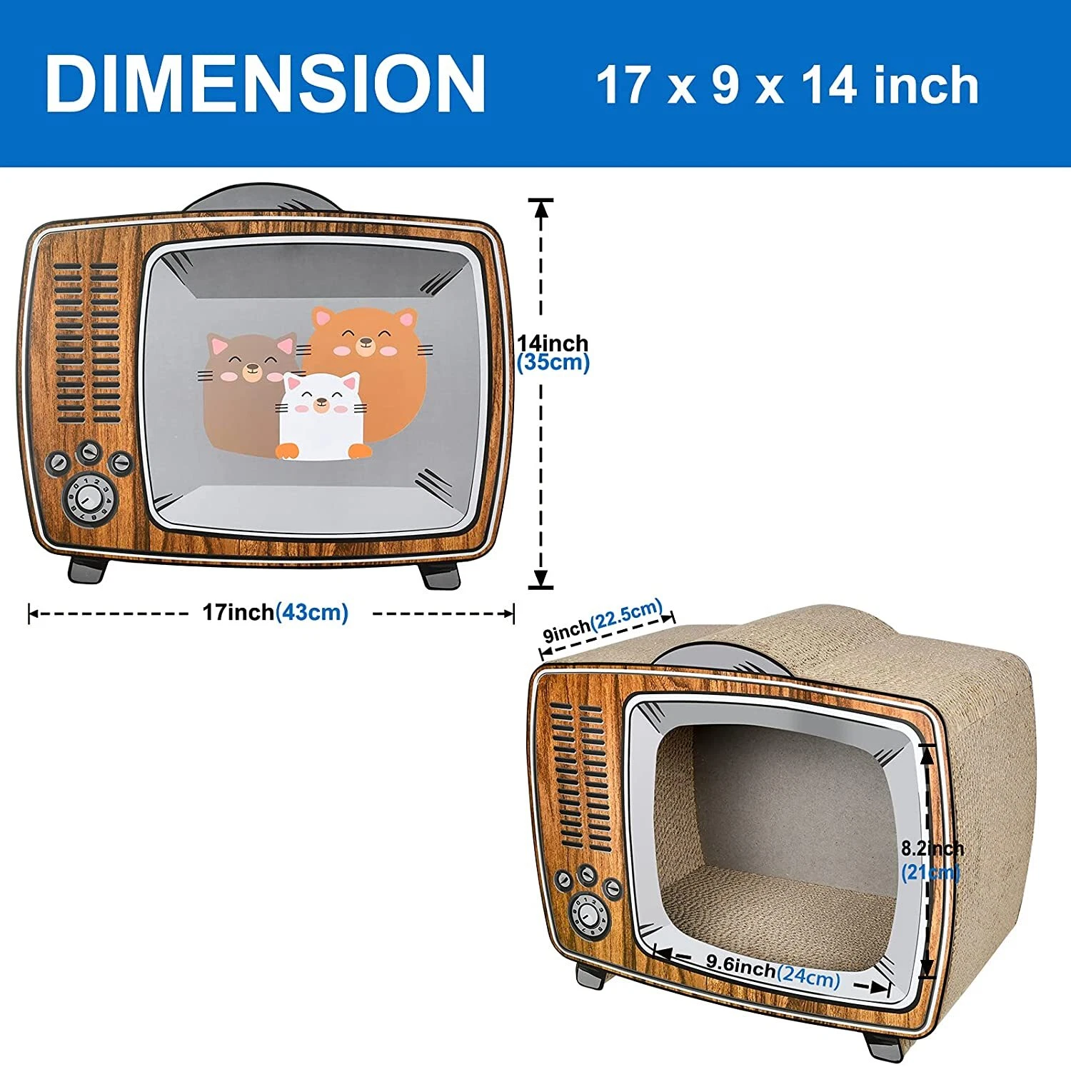 TV Cat Scratcher Cardboard Lounge Bed Board Pads Prevents Furniture Damage - Image 2