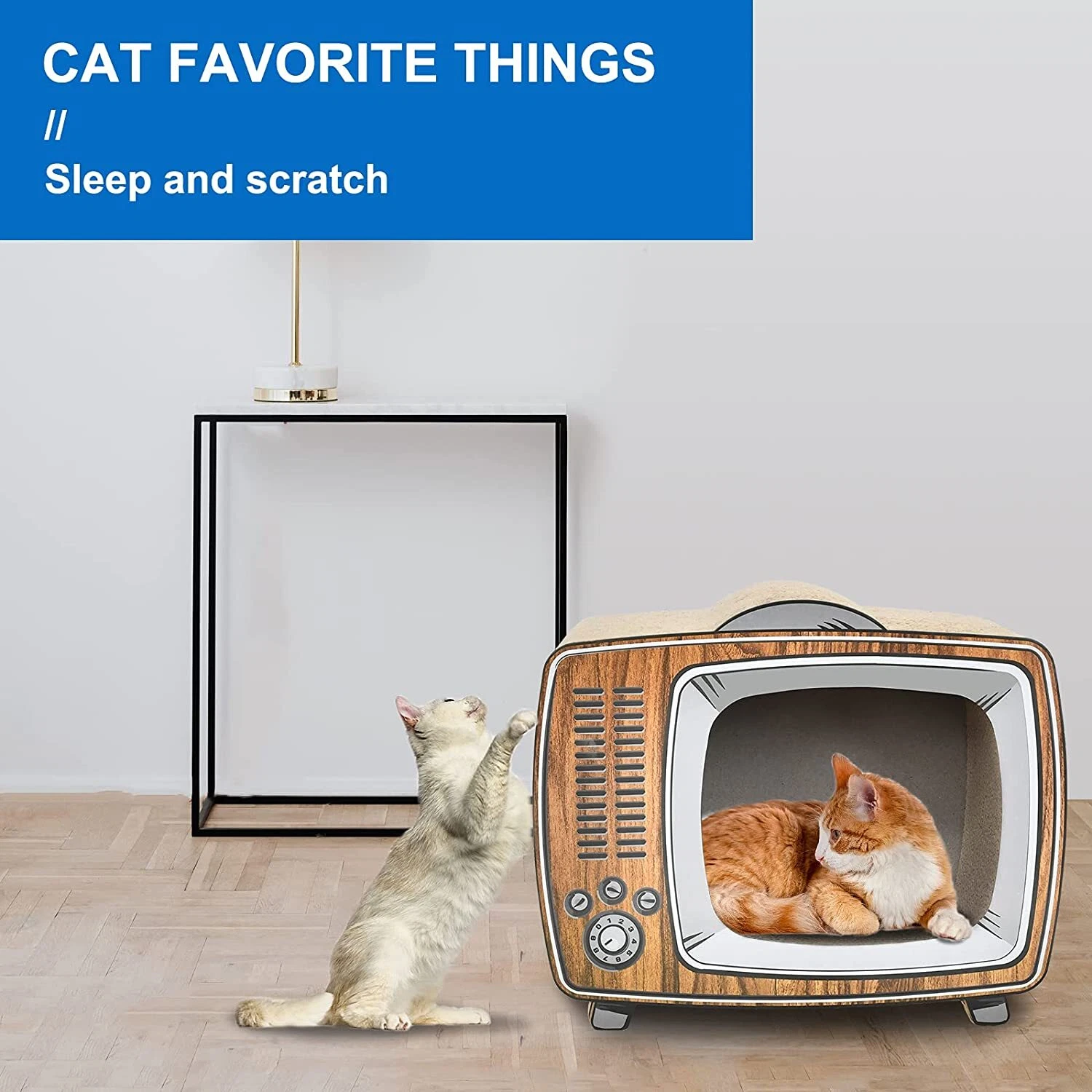 TV Cat Scratcher Cardboard Lounge Bed Board Pads Prevents Furniture Damage - Image 5
