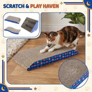 Cat Scratching Board, Hawo Pipi Tao M-Shaped Simple Corrugated Paper Cat Scratcher, Durable Cat Claw Grinding Plate For Cats