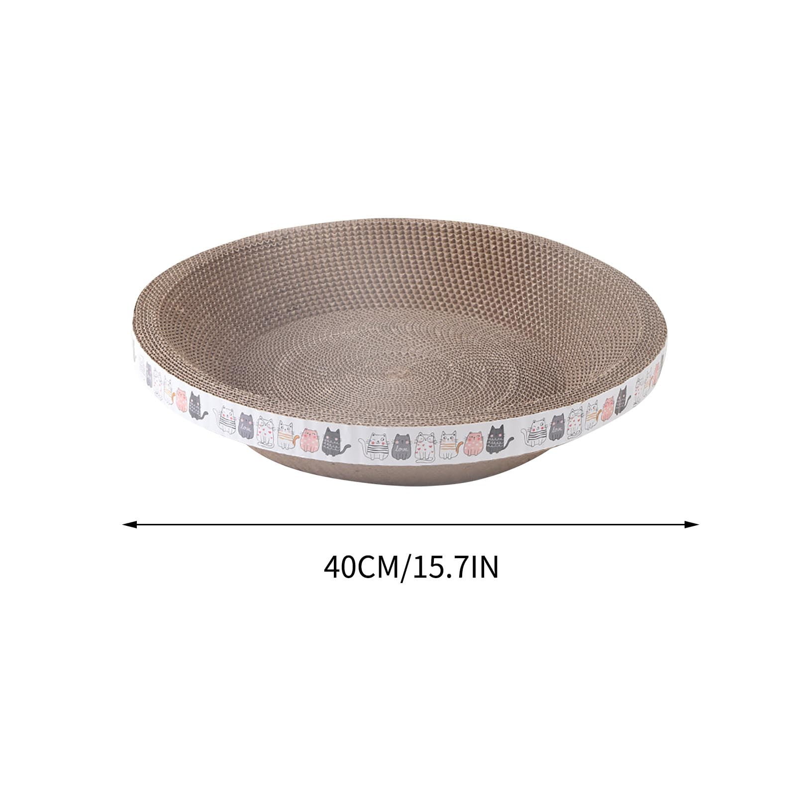 Cardboard Scratcher Pad Scratching Post:Round Sturdy Cat Scratching Cardboard Pad Breathable Cat Scratch Pad, Cat Scratching Cardboard for Indoor Cats, Furniture Protecter(Medium) - Image 2