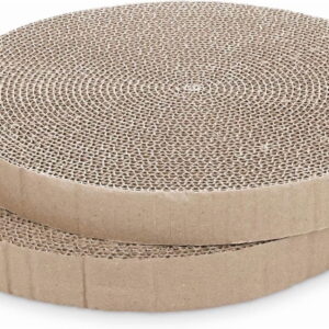JOPOY Reversible Corrugated Cardboard Cat Scratching Pad Pair with Cat Scratcher & Cardboard