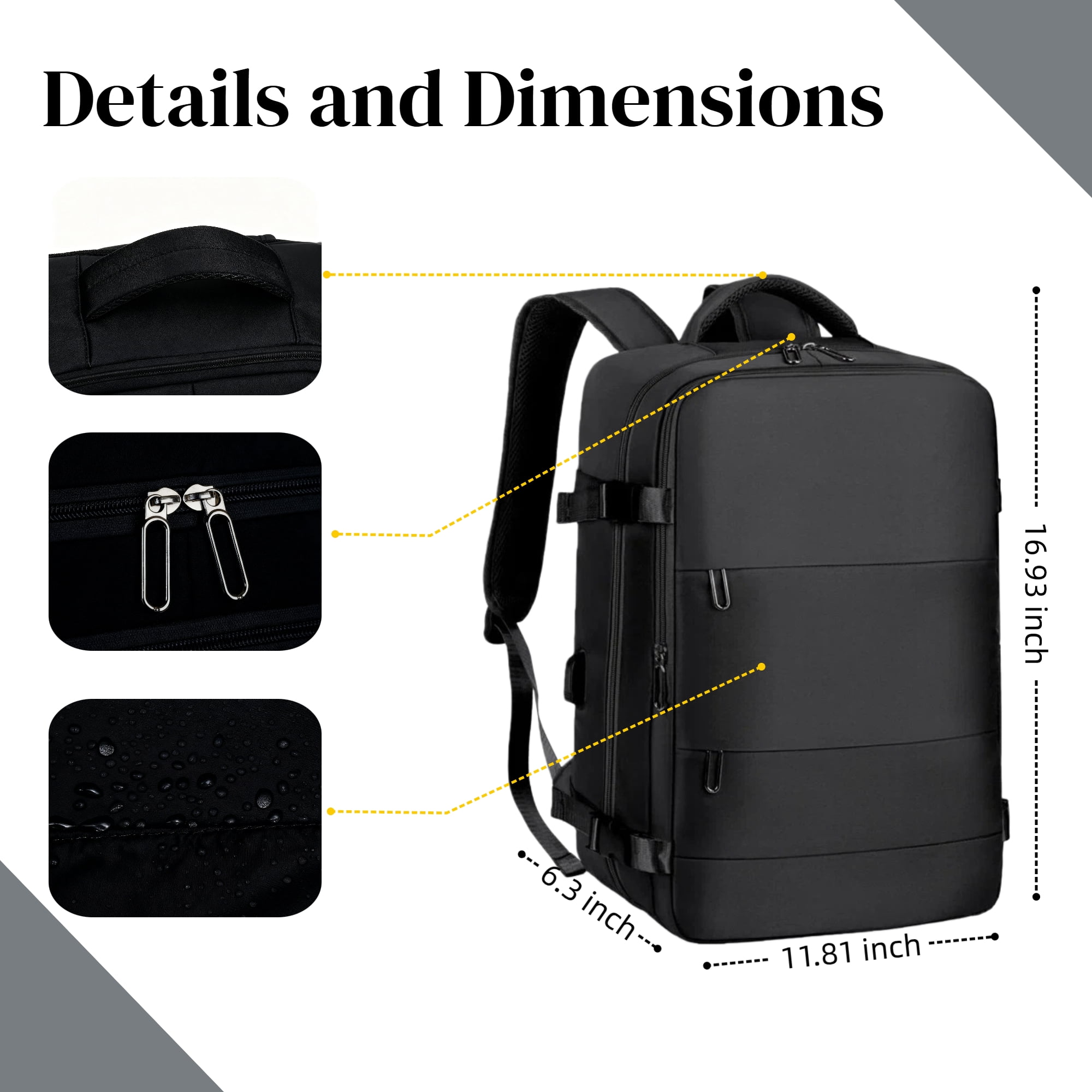 TRANSLINK Travel Backpack for Women Men TSA Carry On with USB Charging Port Weekender Essentials Backpacks fits 15.6" Laptop - Image 2