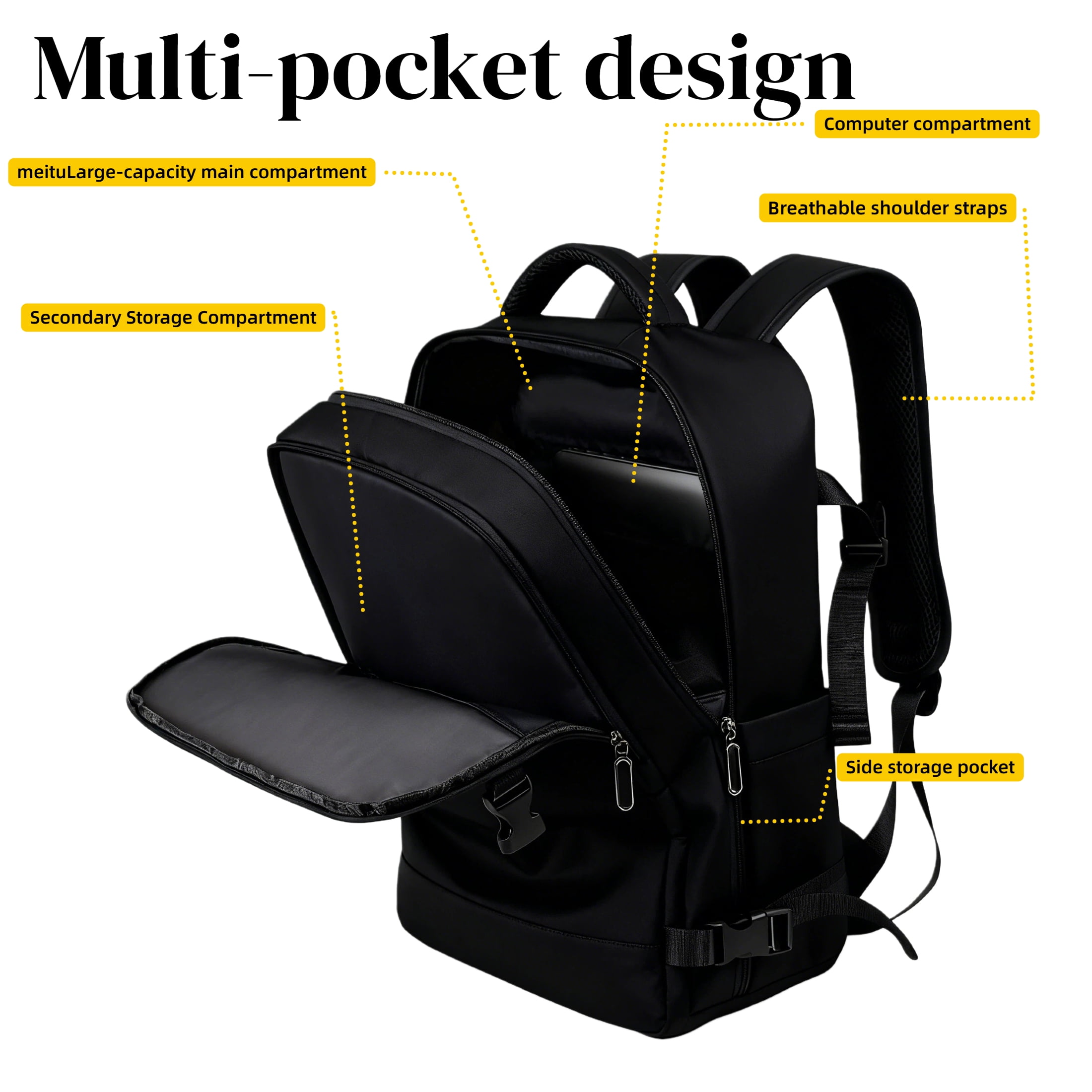 TRANSLINK Travel Backpack for Women Men TSA Carry On with USB Charging Port Weekender Essentials Backpacks fits 15.6" Laptop - Image 5