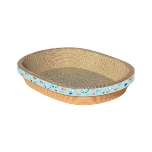 Under $1! GFHFHITJ Oval Shape Cat Scratcher Cardboard Bed, Corrugated Scratch Pad with Box, Cat Scratching Lounges Bed, Circle Cat Scratcher, Modern Cat Scratcher, Cute Round Cat Scratcher Bowl