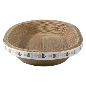 Extra Large Cat Scratcher Cardboard, Oval Cat Scratcher Bed Cat Scratch Bowl, Scratching Lounge Couch Round Shaped Cat Scratch Board Nest for Indoor Cats Furniture Protector