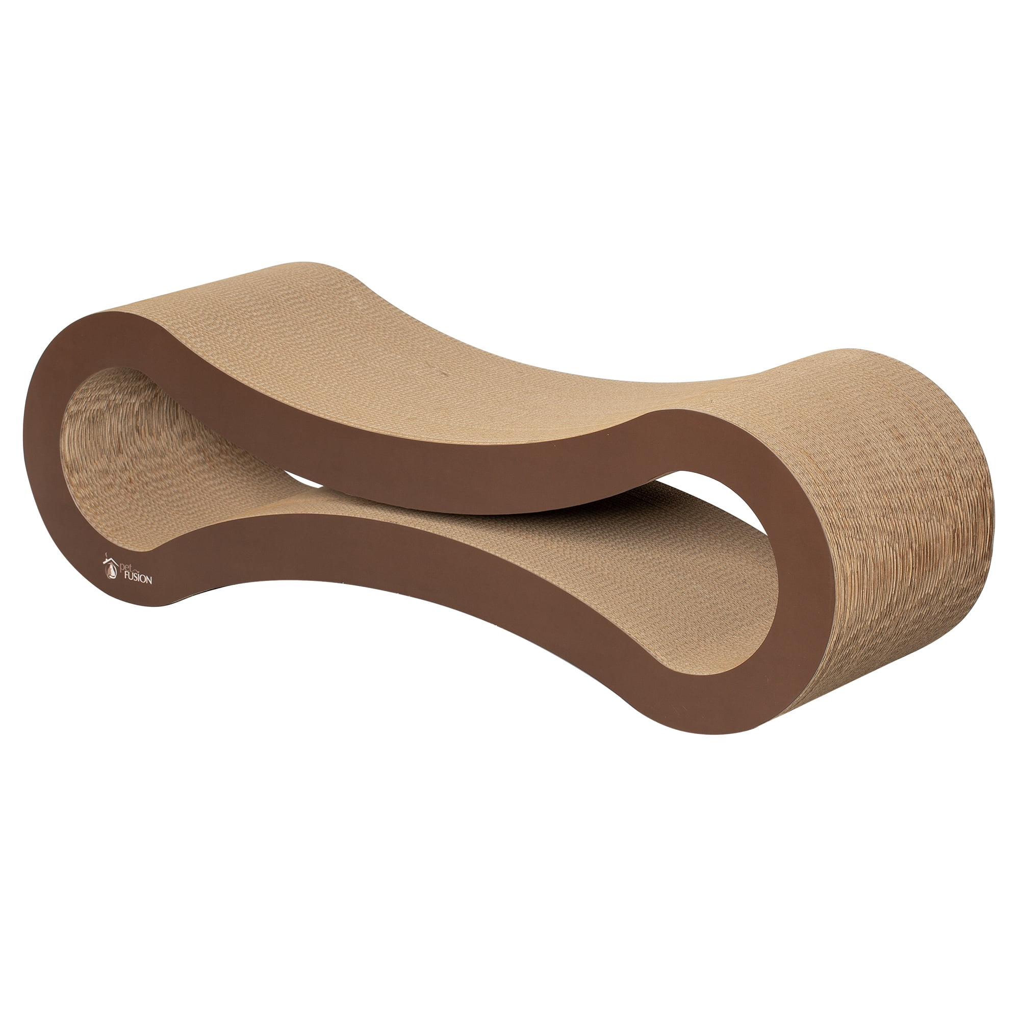 PetFusion Ultimate Reversible Infinity Cat Scratcher Lounge & Bed, Durable & Long Lasting, Brown