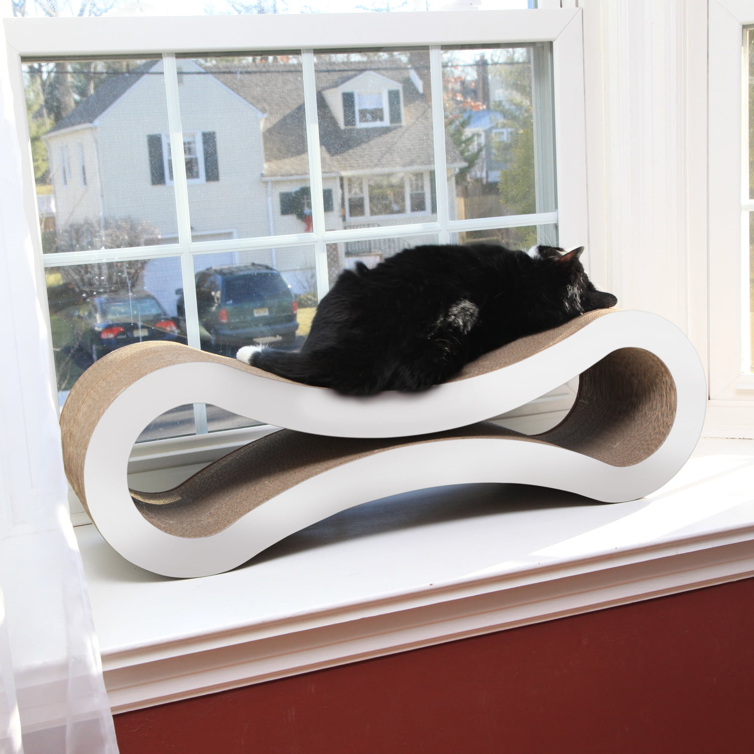 PetFusion Ultimate Reversible Infinity Cat Scratcher Lounge & Bed, Durable & Long Lasting, Brown - Image 10