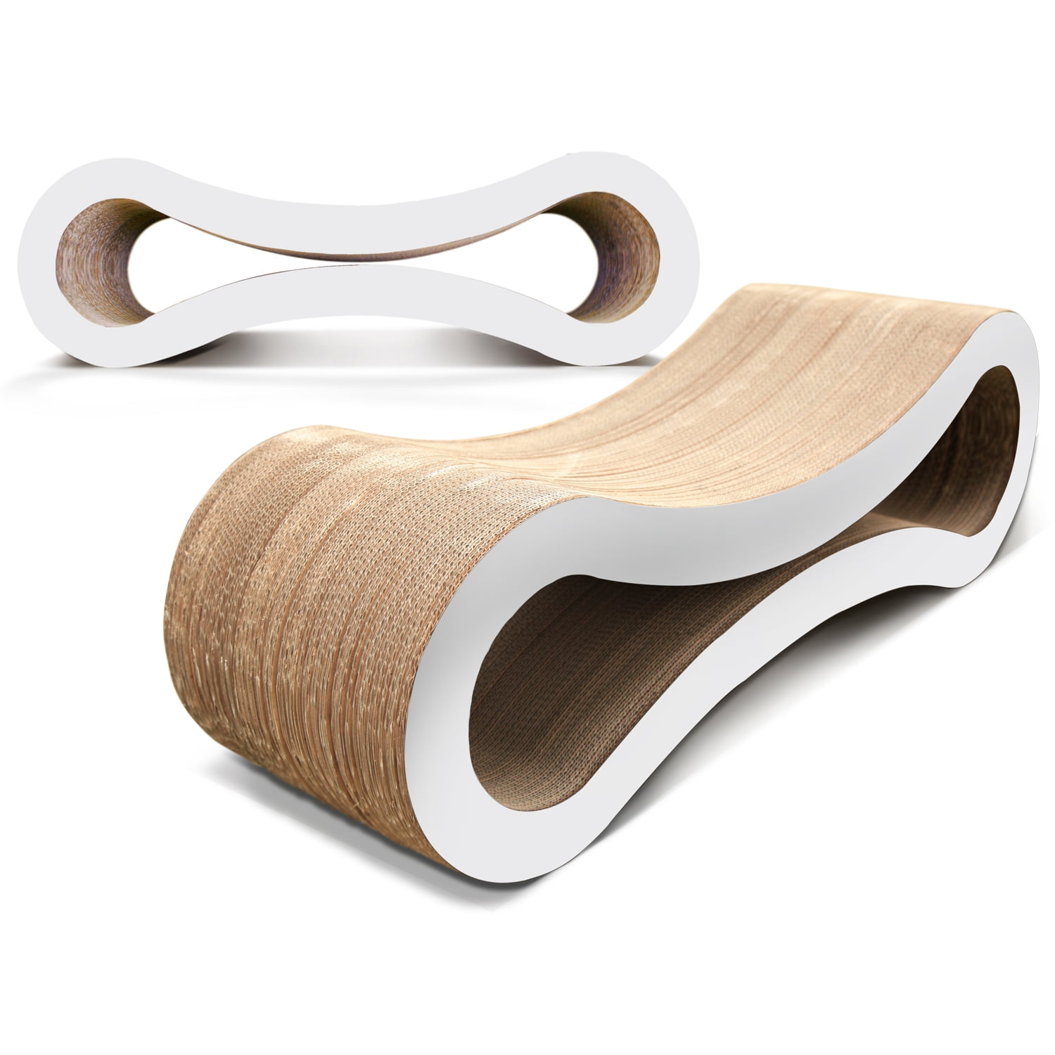 PetFusion Ultimate Reversible Infinity Cat Scratcher Lounge & Bed, Durable & Long Lasting, Brown - Image 13