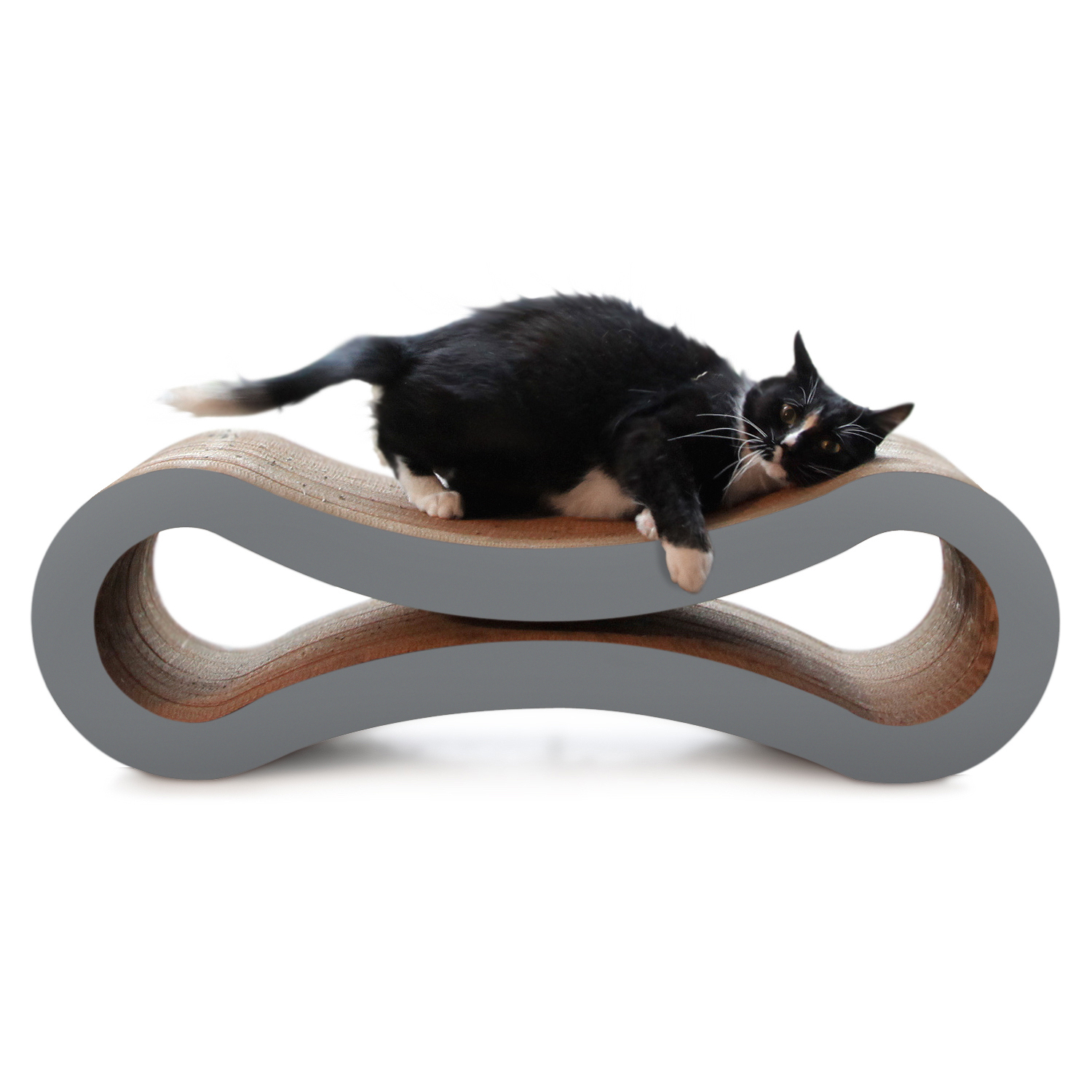 PetFusion Ultimate Cat Scratcher Pad Lounge & Bed For Cats, Reversible Infinity, Durable & Long Lasting, Gray - Image 4
