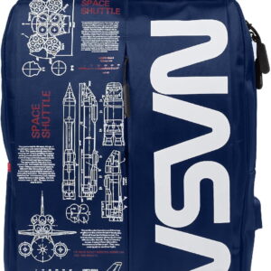 NASA Laptop Backpack For Women And Men - 15 Inch Laptop Bag With USB Port & Elegant Design - Waterproof Backpack With Adjustable Straps (Blue)