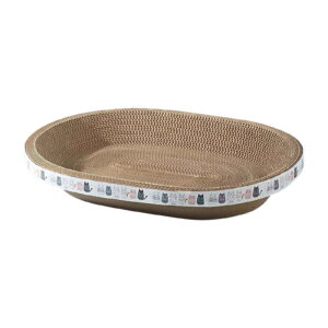 Loyerfyivos Cat Scratcher Cardboard Training Toy Furniture Protector Bowl Scratch Pad Nest Corrugated Scratching Board Rest Sleeping, cat Pattern