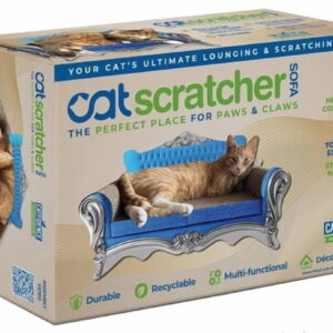 Catfidence Cat Scratcher Sofa with Catnip, Corrugated Cardboard Cat Lounge Bed