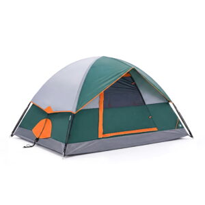 EDX 4-Person Waterproof Dome Tent with Rainfly, Easy Setup Camping Tent with Mesh Windows, Lightweight Portable Tent for Outdoor Camping, Festivals & Backyard, Green